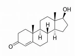 The structural formula for testosterone